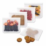 Reusable Storage Bags 10 Pack Leak Proof Freezer Bags(6 Reusable Sandwich Bags + 4 Reusable Snack Bags) Easy Seal Ziplock Lunch Bag for Kid Food Storage Home Organization (10Packs, 4×0.5L+6x1L)