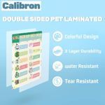 Calibron 17 Educational Preschool Posters for Toddler, Posters for Kids Learning Wall Chart, Kindergarten Homeschool Supplies Classroom Decor, Laminated Pre-K 1st Grade Learning Materials, ABC Alphabet, Numbers, Colors and More 16″ x 11″