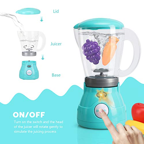 TOY Life Toy Blender Toy Toaster Kitchen Pretend Play Set with Realistic Light Sound Effect Play