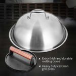 homenote Griddle Accessories Kit – 12 Inch Heavy Duty Round Basting Cover Cheese Melting Dome with 7 inch Round Cast Iron Burger Bacon Press – Perfect for Flat Top Griddle Grill Cooking