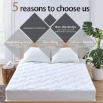 Queen Mattress Pad Cover top Overfilled Cooling 8-21 Inch Deep Pocket Quilted Fitted Bed Topper with Down Alternative