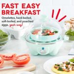 Dash Rapid Egg Cooker: 6 Egg Capacity Electric Egg Cooker for Hard Boiled Eggs, Poached Eggs, Scrambled Eggs, or Omelets with Auto Shut Off Feature – Aqua