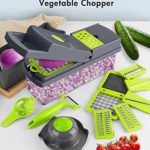 Vegetable Chopper, 14-in-1 CHOOBY Onion Chopper Dicer with Container, Multifunctional Veggie Slicer Food Cutter with 9 Stainless Steel Blades, Household Kitchen Gadgets for Vegetable Fruit