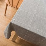Chizoya Heavy Duty Cotton Linen Tablecloth for Rectangular Tables Solid Embroidery Lattice Table Cloth for Kitchen Dinning Tabletop Decoration (52″x52″, Gray)