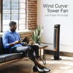 Lasko Products Portable Electric 42″ Oscillating Tower Fan with Fresh Air Ionizer, Timer and Remote Control for Indoor, Bedroom and Home Office Use, Blackwood T42950