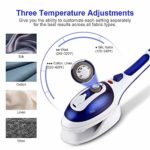 XBDUS Handheld Steamer for Clothes, Hanging/Flat Garment Steamer and Portable Steam Iron with 2 Removable Brushes, Powerful Wrinkle Remover Dry and Fabric Steamer for Home, Travel