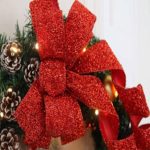 Hot Sale!!35cm Christmas Large Wreath Door Wall Ornament Garland Decoration Red Bowknot – Home Decor (Red)