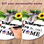 Interchangeable Welcome Sign for Front Door, Seasonal Welcome sign White, Door Decor Sign with 15 Seasonal Signs, Festive Welcome Sign for Front door Decor with DIY Name