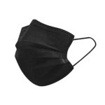 100pcs Adult Black Disposable Face Masks 3 Layer Non-Woven Masks with Soft Elastic Earloop