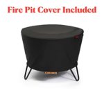 TIKI Brand 25 Inch Stainless Steel Low Smoke Fire Pit – Includes Free Wood Pack and Cloth Cover!!