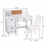 KidKraft Wooden Study Desk for Children with Chair, Bulletin Board and Cabinets, White, Gift for Ages 5-10