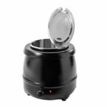 Zica 10.5 Quart Commercial Electric Soup Kettle with Stainless Steel Pot and Hinged Lid, Black