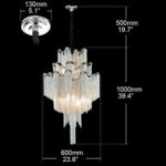 DEARLAN Chandeliers Modern Contemporary Chandelier 8 Lights Island Aluminum Chain Pendant Ceiling Lighting Fixture for Dining Room Living Room Bedroom Hotel Hallway W23.6″ H59.1″