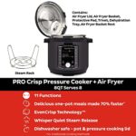 Instant Pot Duo Crisp 11-in-1 Electric Pressure Cooker with Air Fryer Lid, 8 Quart Stainless Steel/Black, Air Fry, Roast, Bake, Dehydrate, Slow Cook, Rice Cooker, Steamer, Sauté,