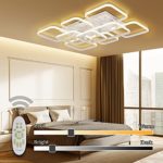 Modern LED Ceiling Light Ceiling Lamps Creative 9-Square Design Flush Mount Light Fixture 3000K-6500K Dimmable with Remote Control Ceiling Light Fixtures for Living Room Bedroom Dining Room Lighting