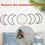 5 Pieces Scandinavian Natural Decor Acrylic Wall Decorative Mirror Interior Design Wooden Moon Phase Mirror Bohemian Wall Decoration for Home Living Room Bedroom Decor – Not Real Mirror(Black)