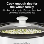 Proctor Silex Rice Cooker & Food Steamer, 10 Cups Cooked (5 Uncooked), White (37533NR)