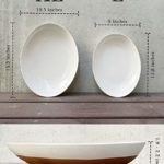 Mora Ceramic Large Serving Bowls- Set of 2 Oval Platters for Entertaining. Modern Kitchen Dishes for Dinner, Fruit, Salad, Turkey, etc. Oven, Dishwasher Safe, 55 / 35 oz, 13.5″ / 11.8″ – Vanilla White