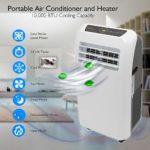 SereneLife SLPAC Portable Air Conditioner & Heater-4-in-1 Cool/Fan/Dry Remote Control, Heats Rooms up to 325’+ Sq. Ft, 120v/1150W Power Supply, w/Digital LED Display SLACHT108, 10,000 BTU, White