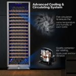 24 Inch Wine Cooler, 176 Bottles Wine Refrigerator with High-Capacity, Built-in & Freestanding Wine Fridge with Advanced Cooling Compressor for Red, Rose and Sparkling Wines,Quiet Operation