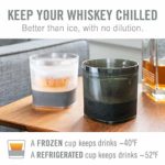 Host Freeze Cooling Cups for Whiskey, Bourbon, and Scotch Freezer Gel Chiller Double Wall Tumblers, Set of 2, 9 oz, Grey