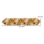 ATEDEANEI Dining Table Runner?Cotton Linen Kitchen Farmhouse Decor?for Holiday Party Dinner Coffee,Triangle,(66×12 Inch),Sunflower Postcard
