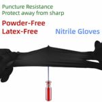 Black Nitrile Disposable Gloves 100 Latex Free Powder Free Non-Sterile Protective Gloves for Medical Use Food Cooking Industrial Use (Black, XL)