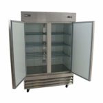PeakCold 2 Door Commercial Stainless Steel Freezer, White Interior; 47 Cubic Ft, 54″ Wide