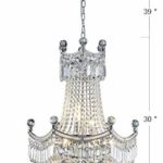 Bestier Modern Pendant Chandelier Crystal Raindrop Lighting Ceiling Light Fixture Lamp for Dining Room Bathroom Bedroom Livingroom entryway 9 E12 Bulbs Required D20 in x H30 in