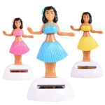 GEZICHTA Dancing Hula Hawaiian Girl Figure Model,Solar Powered Dancing Hula Girl – Green Skirt,Solar Power Model Doll Figurine Statue Kid Educational Science Toy Gift Home Decor