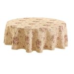 HIGHFLY Vintage Flower Decorative 55″ Round Linen Tablecloth Printed Pattern Washable Table Cloth Dinner Kitchen Home Decor – Multi Colors & Sizes