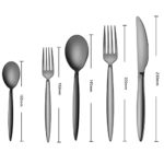 SANTUO 20 Piece Silverware Set for 4, Dinning Stainless Steel Flatware Set, 20pcs Lunch Tableware Cutlery Set, Dinner Mirror Polished Utensils, Include Knife Fork Spoon for Home (Black Titanium)