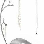 Umbra Orchid Jewelry Hanging Tree Stand – Multi-Functional Necklace Metal Holder Display Organizer Rack With a Ring Dish Tray – Great For Organization – Can Be Used As Decor, Dining Room Centerpiece