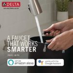 Delta Faucet Trinsic VoiceIQ Single-Handle Touchless Kitchen Sink Faucet with Pull Down Sprayer, Alexa and Google Assistant Voice Activated, Smart Home, Arctic Stainless 9159TV-AR-DST