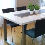 INSPIRER STUDIO Roman Extendible Dining Table Pedestal Table MDF High-Gloss White (Table ONLY)