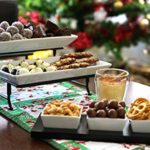 The Most Versatile 3 Tier Serving Tray. Collapsible Metal Stand with 3 Plates & 3 Bowls on Black Wood Base. Tiered Tray Party Food Server Display for appetizers, Cupcakes, Fruit, Cheese, Desserts.