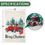 Merry Christmas Decor Winter Garden Flag 12×18 Double Sided Christmas Yard Flag Seasonal Holiday Red Truck Small Garden Flag for Outside Home Porch Outdoor Farmhouse Decoration