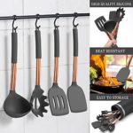 Umite Chef 14 pcs Silicone Cooking Utensils Kitchen Utensil Set – 446°F Heat Resistant, Kitchen Gadgets Tools Set with Stainess Steel Handles for Non-stick Cookware(Grey)