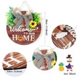 Interchangeable Seasonal Welcome Sign for Front Door Decor, Welcome to Our Home Sign with Interchangeable Holiday Pieces, Welcome Door Sign for Farmhouse/Wall/Porch Decor and Housewarming Gift