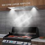 IKTCH 36 inch Built-in/Insert Range Hood 900 CFM, Ducted/Ductless Convertible Duct, Stainless Steel Kitchen Vent Hood with 2 Pcs Adjustable Lights and 3 Pcs Baffle Filters(IKB01-36”)