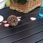 VICLLAX 6 Piece Outdoor Patio Dining Furniture Set for 4- Outdoor Swivel Dining Chairs and Square Patio Dining Table with 9FT Outdoor Beige Umbrella