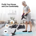 INSE Cordless Vacuum Cleaner, Powerful Stick Vacuum Cordless with 45 Mins Runtime, 2200mAh Rechargeable Battery Vacuum, 6 in 1 Lightweight Vacuum Cleaner for Home Hard Floor Carpet Pet Hair – N5 Rose