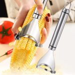 Stainless Steel Corn Peeler Stripper, Premium Stainless Steel Corn Thresher with Ergonomic Handle, Thresher Corn Cutter Corn Stripper Corn Cob Remover Cutter Shaver Kitchen Gadgets Accessories