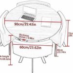 Dining Table Set 35.4″ Round Wooden Small Dining Table Set 4 Upholstered Chairs for Small Spaces Kitchen Table and Chairs Dining Room Table Modern Home for Restaurant (Black Chair)