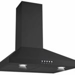 Winflo 30 In. Convertible Wall Mount Range Hood in Black with Black Mesh Filters and Push Button Control