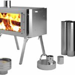 Russian-Bear Camping Stoves for Tents, Shelters, Yurts. Portable Wood Burning Folding Stove for Camp, Cooking Outdoor. Compact Folding Pipes Chimney. Size: (Small, Medium, Large). (Stove Caminus M)