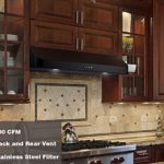 Under Cabinet Range Hood 30 Inch in Black Color, EVERKITCH, Kitchen Vent Hood,Built in Range Hood for Ducted, 400 CFM with Permanent Stainless Steel Filters