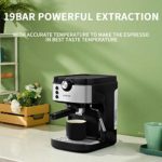 Espresso Machine Coffee Machine 20 Bar High Pressure Fast Heating System with Milk Frother for Home Barista,for Espresso/Cappuccino/Latte/Mocha,1300W(Black)