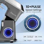 Zuccie Stand Mixer, 8.5QT. 660W 10-Speed Tilt-Head Electric Kitchen Mixer with Dishwasher-Safe Dough Hooks, Flat Beaters, Wire Whip & Pouring Shield Attachments for Most Home Cooks, SM-1552X, Gray