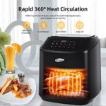 Air Fryer, Qtniue 8 Quart Electric Hot Oven, 10 Presets Electric Air Fryers Oven with Preheat, Touch Screen LED, Adjustable Time Temperature, Non-Stick Stainless Steel, Dishwasher Safe BPA Free-580D